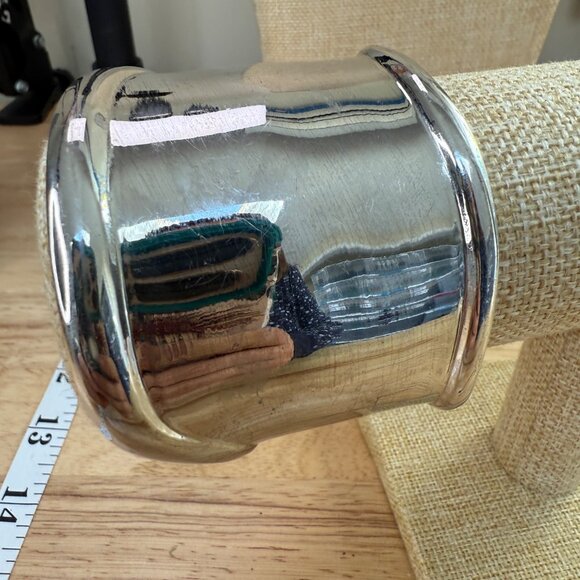 Vince Camuto Wide Silver-Tone Cuff Bracelet, Baddie, Chunky, Statement, Maximal - Picture 4 of 9